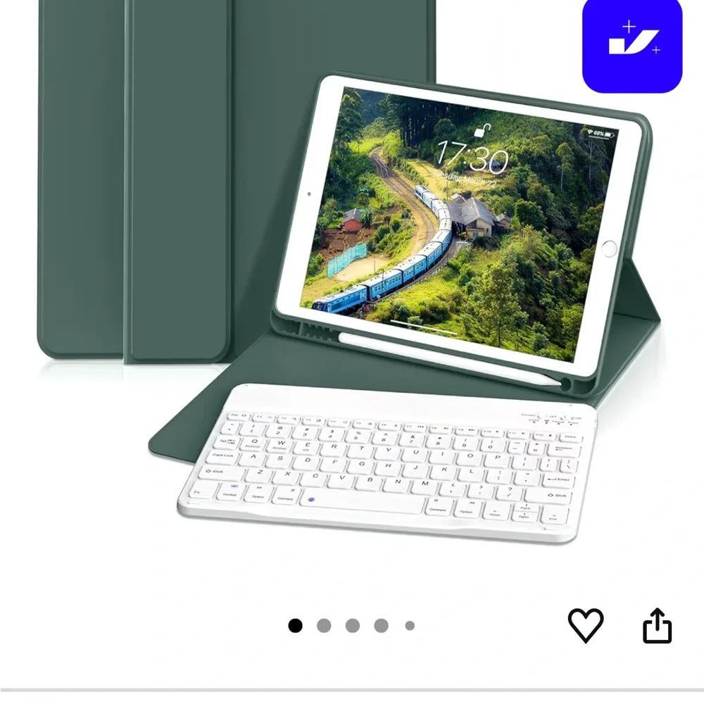 Green ipad Case with Keyboard
